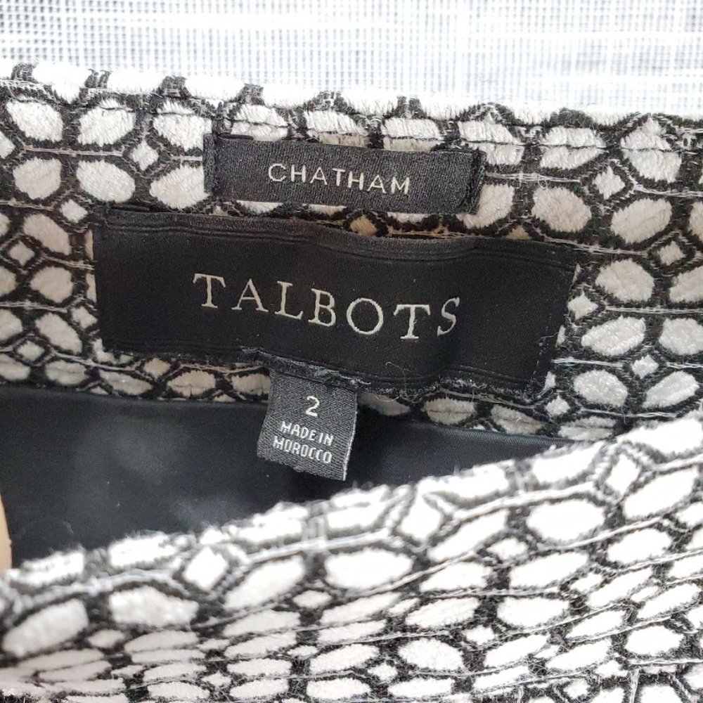 Talbots Chatham Ankle Pants Size 2 Black White - Picture 3 of 4